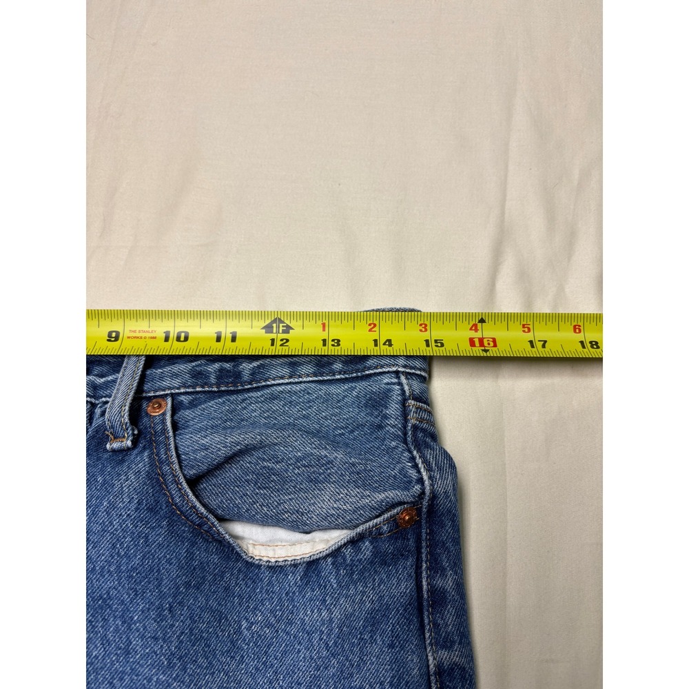 Levis Premium 501 Original Fit Jeans Womens W28 L30 Medium Wash Blue - Picture 9 of 14